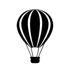 Naklejka premium hot air balloon icon, hot air balloon silhouette vector illustration-simple silhouette illustration of hot air balloon, perfect for hot air balloon logos and icons