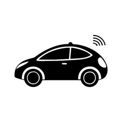 autonomous car icon, autonomous car silhouette vector illustration-simple silhouette illustration of autonomous car, perfect for autonomous car logos and icons