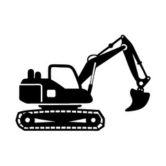 excavator icon, excavator silhouette vector illustration-simple silhouette illustration of excavator, perfect for excavator logos and icons