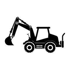 backhoe icon, backhoe silhouette vector illustration-simple silhouette illustration of backhoe, perfect for backhoe logos and icons