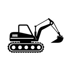 excavator icon, excavator silhouette vector illustration-simple silhouette illustration of excavator, perfect for excavator logos and icons
