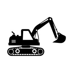 excavator icon, excavator silhouette vector illustration-simple silhouette illustration of excavator, perfect for excavator logos and icons