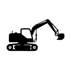 excavator icon, excavator silhouette vector illustration-simple silhouette illustration of excavator, perfect for excavator logos and icons