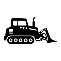 bulldozer icon, bulldozer silhouette vector illustration-simple silhouette illustration of bulldozer, perfect for bulldozer logos and icons