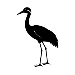 crane icon, crane silhouette vector illustration-simple silhouette illustration of crane, perfect for crane logos and icons