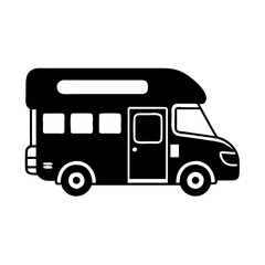 motorhome icon, motorhome silhouette vector illustration-simple silhouette illustration of motorhome, perfect for motorhome logos and icons