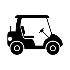 Fototapeta premium golf cart icon, golf cart silhouette vector illustration-simple silhouette illustration of golf cart, perfect for golf cart logos and icons