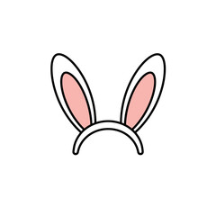 Obraz premium Bunny Ears Accessory: A playful illustration of bunny ears, a whimsical headband with pink inner ears, embodies springtime joy and festive fun.