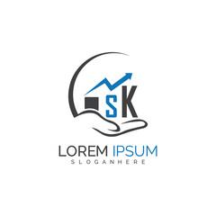 Fototapeta premium initial monogram logo With the upward progress suggested by the arrow design. 