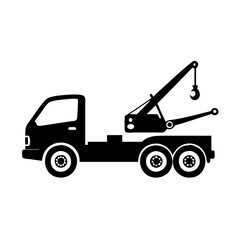tow truck icon, tow truck silhouette vector illustration-simple silhouette illustration of tow truck, perfect for tow truck logos and icons