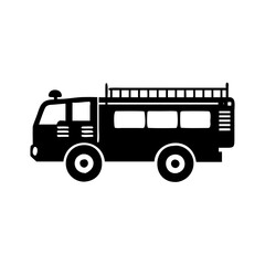 fire truck icon, fire truck silhouette vector illustration-simple silhouette illustration of fire truck, perfect for fire truck logos and icons