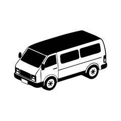 van icon, van silhouette vector illustration-simple silhouette illustration of van, perfect for van logos and icons