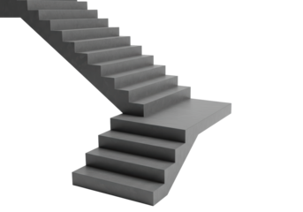 Isolated Concrete Staircase with Modern Design