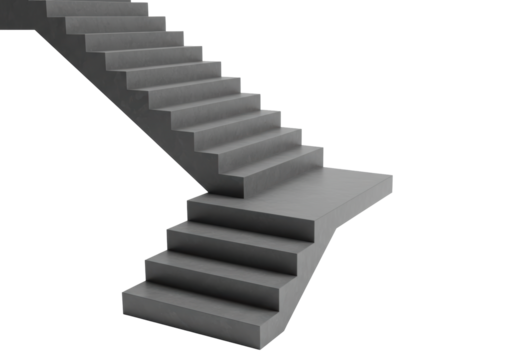 Isolated Concrete Staircase with Modern Design