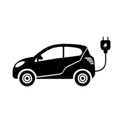 electric car icon, electric car silhouette vector illustration-simple silhouette illustration of electric car, perfect for electric car logos and icons
