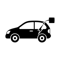 electric car icon, electric car silhouette vector illustration-simple silhouette illustration of electric car, perfect for electric car logos and icons