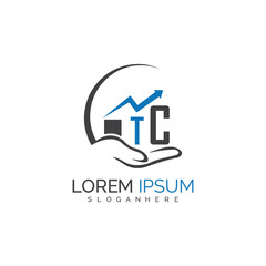 initial monogram logo With the upward progress suggested by the arrow design.
