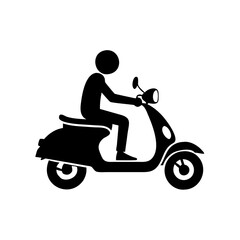 Fototapeta premium scooter icon, scooter silhouette vector illustration-simple silhouette illustration of scooter, perfect for scooter logos and icons