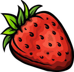 Doodle cartoon funny strawberry