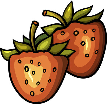 Doodle cartoon funny strawberry