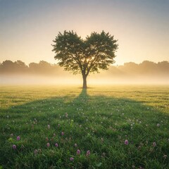 tree in the morning