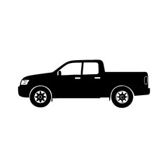pickup truck icon, pickup truck silhouette vector illustration-simple silhouette illustration of pickup truck, perfect for pickup truck logos and icons