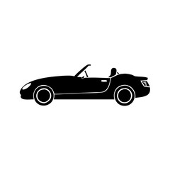 convertible icon, convertible silhouette vector illustration-simple silhouette illustration of convertible, perfect for convertible logos and icons