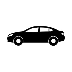 sedan icon, sedan silhouette vector illustration-simple silhouette illustration of sedan, perfect for sedan logos and icons