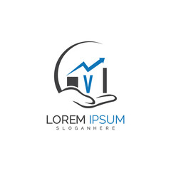 initial monogram logo With the upward progress suggested by the arrow design.
