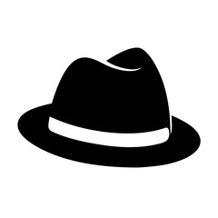 trilby icon, trilby silhouette vector illustration-simple silhouette illustration of trilby, perfect for trilby logos and icons