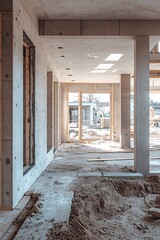 Designer house project visualized on a construction site, capturing the essence modern architectural development