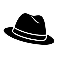 trilby icon, trilby silhouette vector illustration-simple silhouette illustration of trilby, perfect for trilby logos and icons