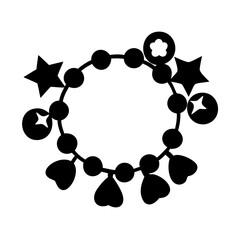 charm bracelets icon, charm bracelets silhouette vector illustration-simple silhouette illustration of charm bracelets, perfect for charm bracelets logos and icons