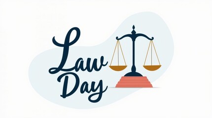 Celebrating law day legal awareness event community center graphics informative design justice and equality concept