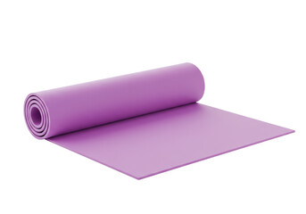 Isolated Rolled Lavender Yoga Mat for Fitness Practice