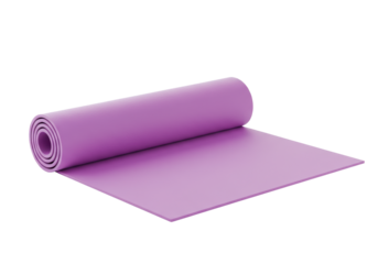 Isolated Rolled Lavender Yoga Mat for Fitness Practice
