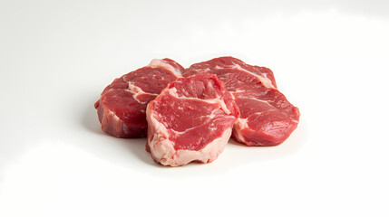 Raw beef steaks, studio shot, white background, food photography, recipe
