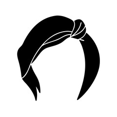 hair scarves icon, hair scarves silhouette vector illustration-simple silhouette illustration of hair scarves, perfect for hair scarves logos and icons