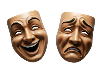 Isolated Masks of Comedy and Tragedy Expressing Emotions
