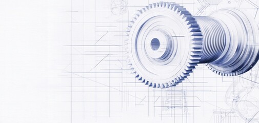 Obraz premium Mechanical factory blueprint pattern featuring precise line drawings of machinery, gears, and structural frameworks on a technical grid - art structural manufacturing