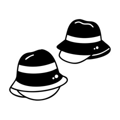 bucket hats icon, bucket hats silhouette vector illustration-simple silhouette illustration of bucket hats, perfect for bucket hats logos and icons