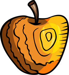 Doodle cartoon funny apple