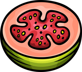 Doodle cartoon funny guava