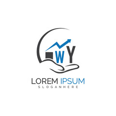 initial monogram logo With the upward progress suggested by the arrow design.
