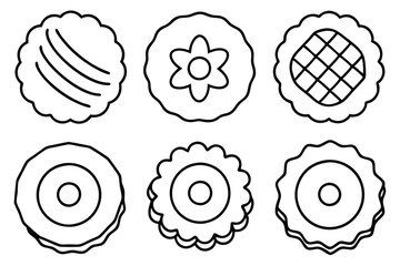  linzer cookie line art festive cookie design drawing