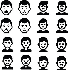 Man with Different Emotions and Facial Expressions