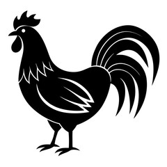 Animal rooster silhouette vector illustrator