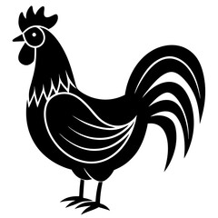 Animal rooster silhouette vector illustrator