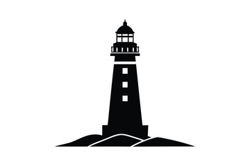 lighthouse silhouette vector illustration