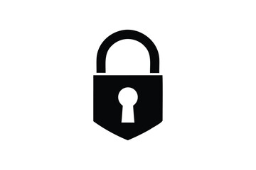 lock icon silhouette on white background